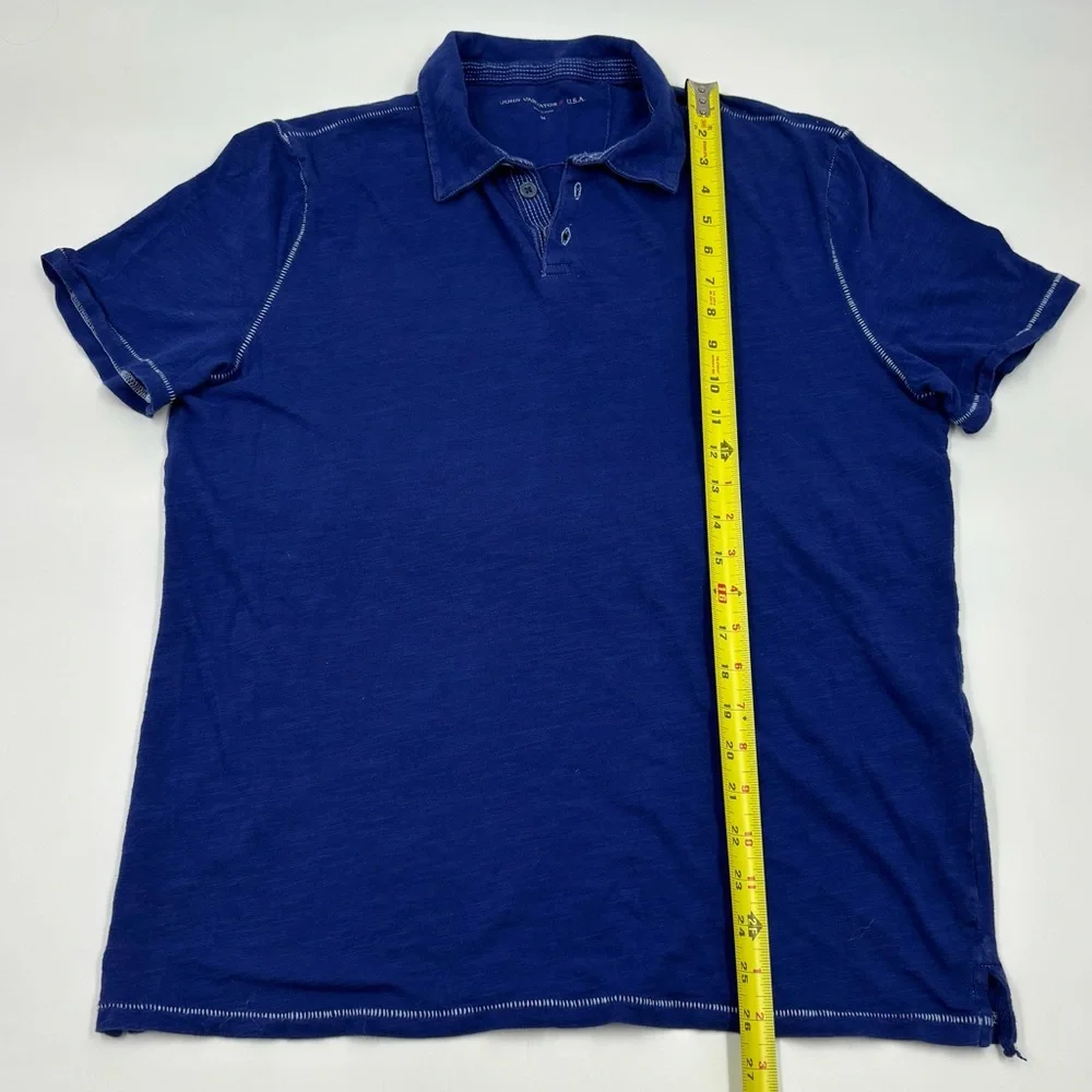 John Varvatos Men's M Blue Peace Short‎ Sleeve Polo